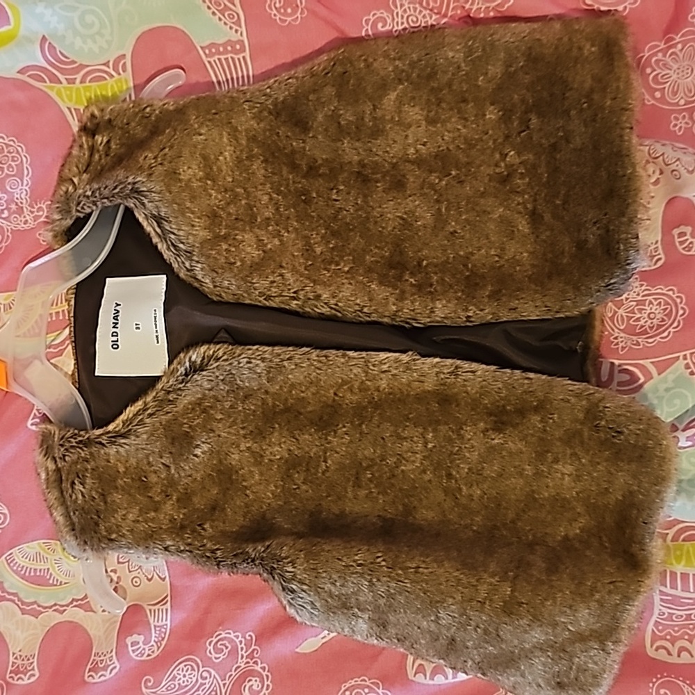 Faux fur toddler vest